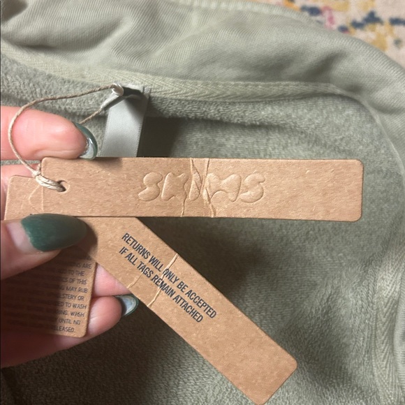 SKIMS Women's French Terry Shrunken Half Zip 3x Taupe (definitely green) NWT - Picture 3 of 6